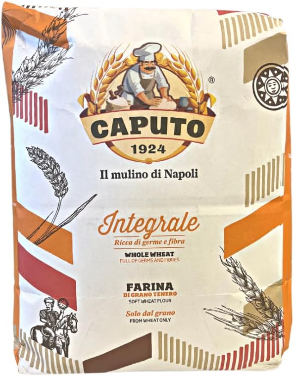 Antimo Caputo Integrale Whole Wheat Flour 11 LB Bag - Naturally contains Wheat Bran & Germ, From Italy