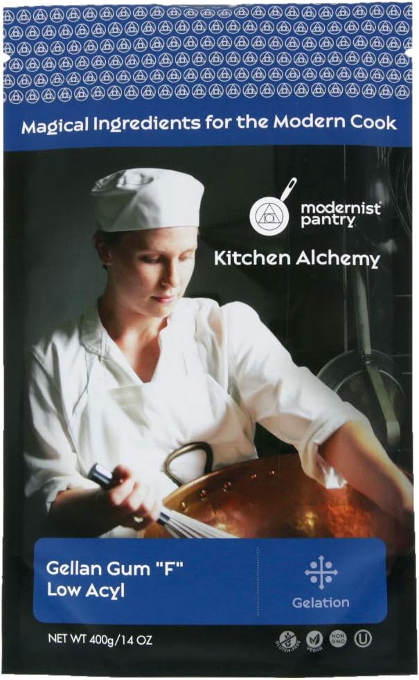 Pure Gellan Gum F - Low Acyl ⊘ Non-GMO Vegan OU Kosher Certified - 400g/14oz