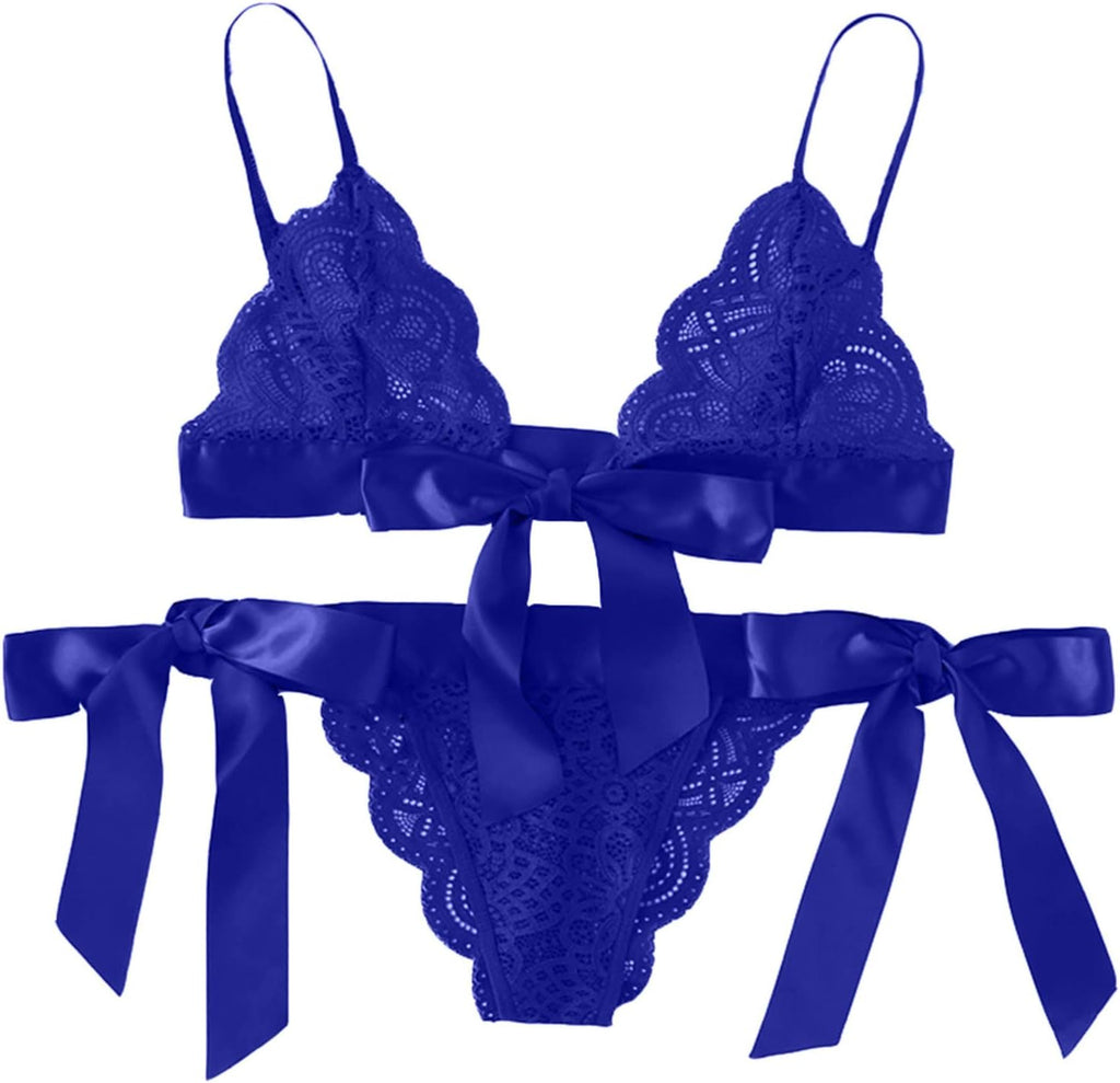 Women Lingerie Set Sexy Lace Bra and Panty Set Bralette Lingerie 2 Piece Babydoll Bodysuit Naughty Slutty Sleepwear