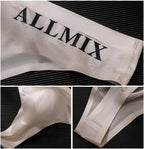 Men's Brief Underwear Ice Silk See Through Sexy Underpants Sports Letter Thong Underwear Seamless Thong Bikini