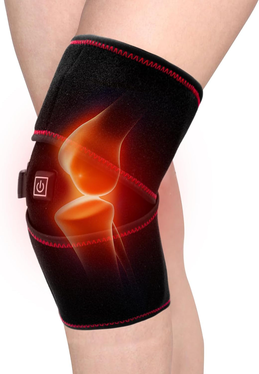 Heated Knee Brace Wrap 3 Adjustable Temperature Thermal Therapy Heated knee pad with USB Adapter Heating Pad for Arthritis Pain Relief (No Battery)