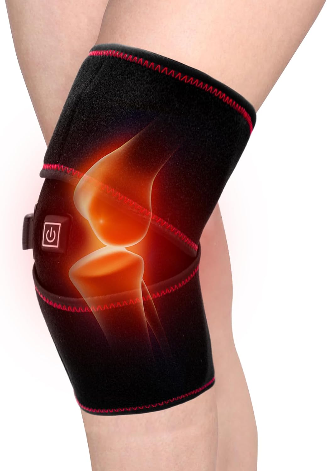 Heated Knee Brace Wrap 3 Adjustable Temperature Thermal Therapy Heated knee pad with USB Adapter Heating Pad for Arthritis Pain Relief (No Battery)