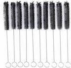 yueton?Pack of 10 Black Nylon Tube Pipe Nozzle Brush Dia 10mm with Wire Loop Handle