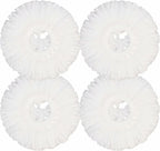 Mop Head for Hurricane Spin Mop Microfiber Mop Head for 360°Spin Magic Mop Refills Round Standard Size Mop Pads 4 Packs