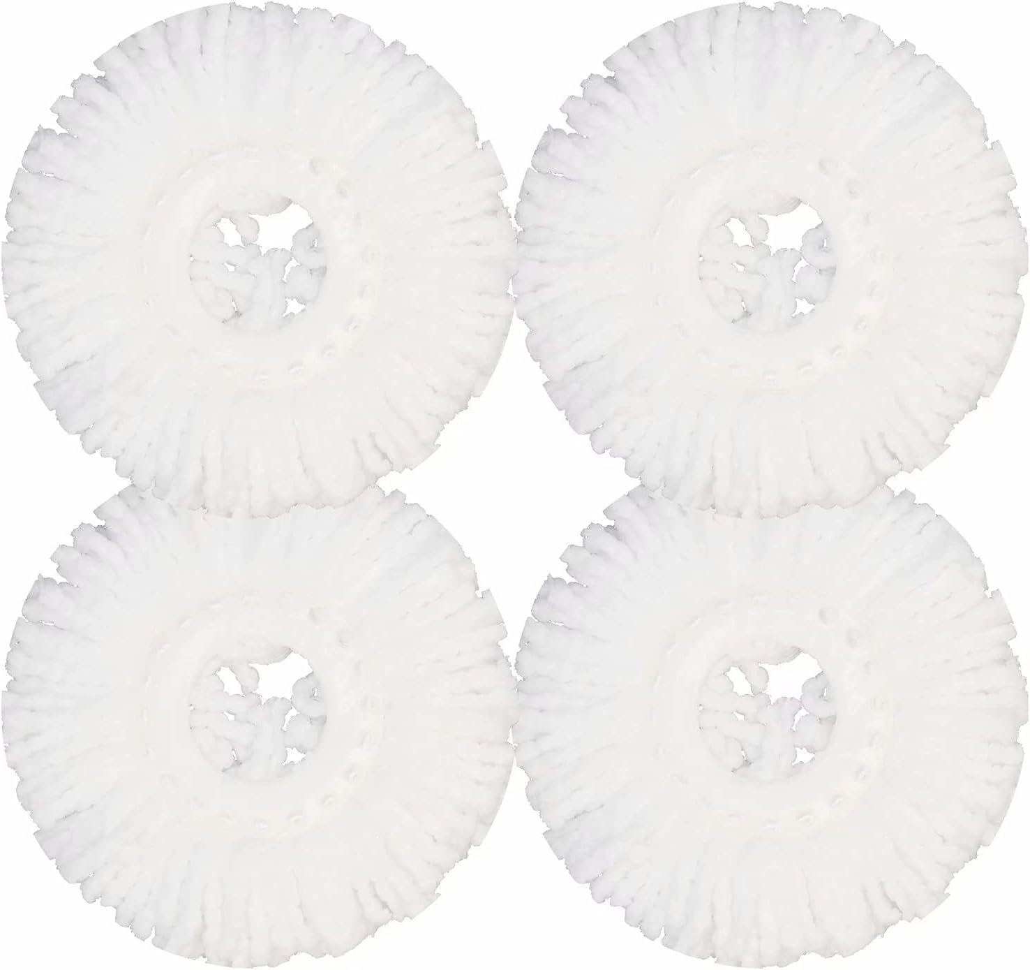 Mop Head for Hurricane Spin Mop Microfiber Mop Head for 360°Spin Magic Mop Refills Round Standard Size Mop Pads 4 Packs