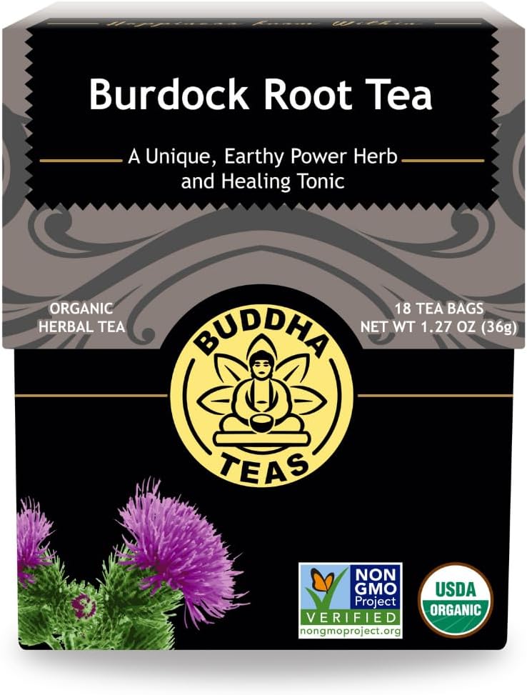 Buddha Teas - Burdock Root - Organic Herbal Tea - For Health & Wellbeing - With Antioxidants, Minerals & Vitamin C - Caffeine Free - 100% Kosher & Non-GMO - 18 Tea Bags (Pack of 1)