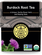 Buddha Teas - Burdock Root - Organic Herbal Tea - For Health & Wellbeing - With Antioxidants, Minerals & Vitamin C - Caffeine Free - 100% Kosher & Non-GMO - 18 Tea Bags (Pack of 1)
