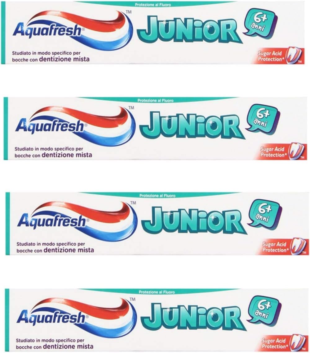 Aquafresh Toothpaste Junior After 6 Years 75ml / 2.54fl.oz, Pack of 4