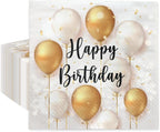 PAW - Luncheon Party Napkins 6,5'' x 6,5'', Happy Birthday Disposable Paper Napkins, Lunch Napkins for Birthday Parties, Decoupage, Tableware Party Supplies, 50 Count