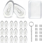 10-Pairs Glasses Nose Pad,Screw-in Soft Silicone Air Chamber Eyeglass Nose Pads,Eyeglasses Repair Kit with Screws & Screwdriver,Anti-Slip & Easy Install,for Most Glasses & Sunglasses (10 Pairs 15mm)