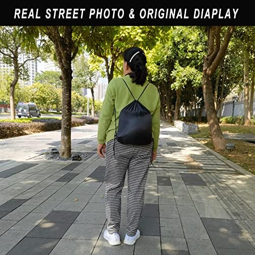 CAIHONG 100 Pack Drawstring Backpack Bulk Drawstring Bags Cinch Sack for Gym, Yoga, Shopping, Sports, Hiking or Gifts for Women and Men, Black-100pcs