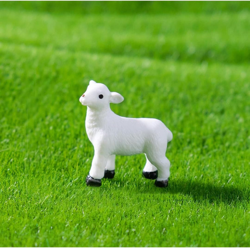 MAOMIA 40 Pcs Miniature Sheep Figurines Easter Cake Toppers, Mini Sheep DIY Craft Plant Pot Fairy Garden Landscape Decor Ornament