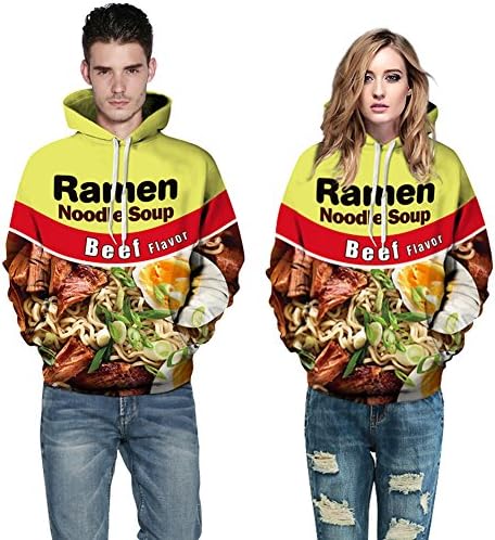 ZUEVI Men's Hoodies Novelty 3D Funny Printed Graphic Pullover Hoodie Sweatshirts with Pockets
