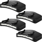 Mudder 4 Pcs Hat Light Clip 11 LED Cap Lights Clip on Hat Headlamp Battery Powered Cap Brim Lamp Black Waterproof Ultra Bright Headgear Flashlight for Hunting Camping Fishing Hiking