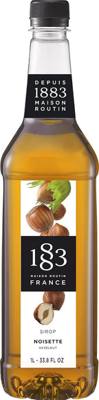 1883 Hazelnut Syrup - Flavored Syrup for Hot & Iced Beverages, Nutty Flavor - Gluten-Free, Vegan, Non-GMO, Kosher, Preservative-Free, Made in France | 1 Liter (33.8 Fl Oz)