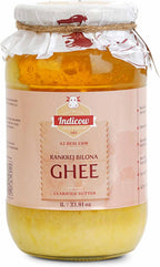 Indicow A2 Desi Kankrej Cow Ghee | Clarified Butter | Grass Fed, Pasture Raised Clarified Butter Fat, Keto, Paleo, Lactose Free, Casein Free, Non-GMO | a2 ghee grass fed(1000ML(33.8oz), A2 Cow Ghee) |