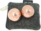 Top Chi Solid Copper Baoding Balls with Carry Pouch for Hand Therapy, Exercise, and Stress Relief (Pocket Sized 1 Inch)