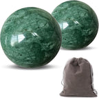 Traditional Chinese Baoding Balls, Marble Health Exercise Stress Relief Balls, Dark Green, 2-Piece Set (Dark Green, Small-1.38")