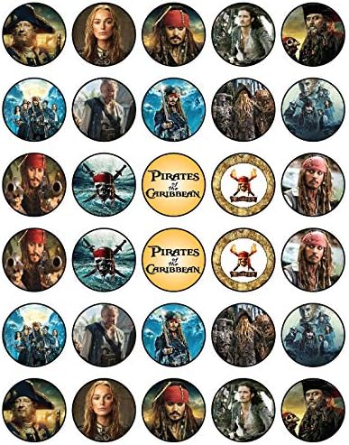 30 x Edible Cupcake Toppers – Pirate Adventure Inspired Collection of Edible Cake Decorations | Uncut Edible on Wafer Sheet