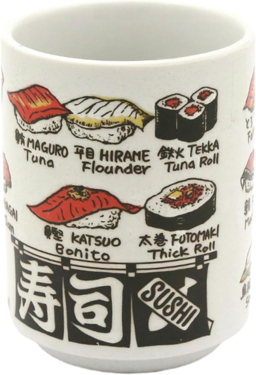 300ml/10oz Japanese Style Ceramic Mug Microwave Oven Can Be Used For Home Office Tea Cups-sushi