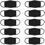 Hanes 100% Cotton 10-Pack Adult Face Mask, Black, Unisex