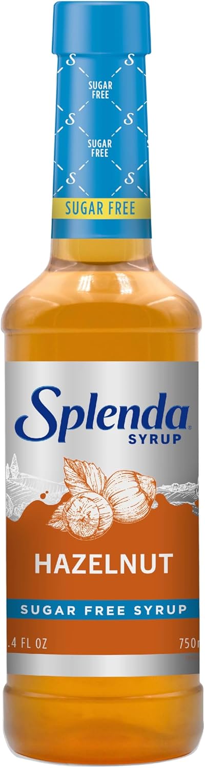Splenda Coffee Syrup, Hazelnut, Sugar Free, Flavored Liquid Syrups for Drinks, 750 ml Bottle