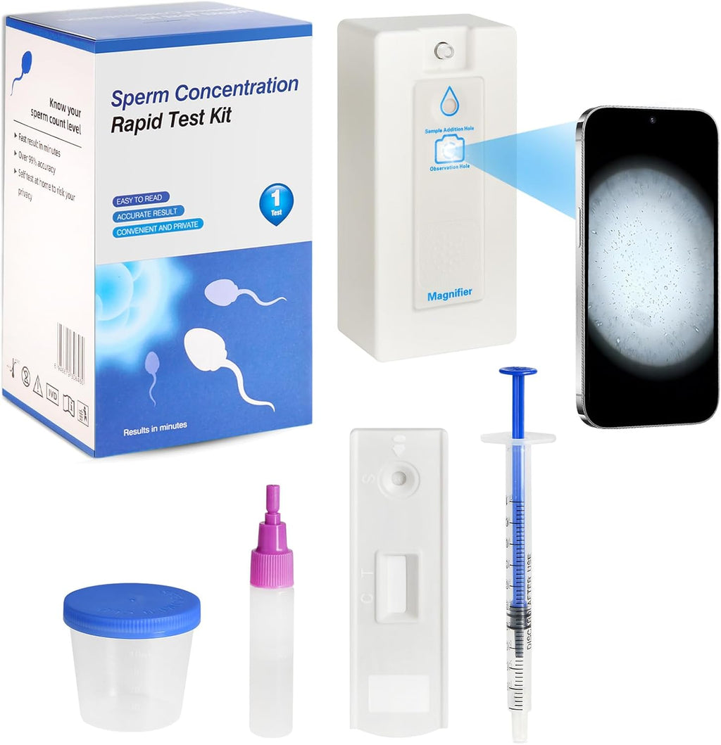 2 in 1 Sperm Microscope & Sperm Concentration Test — at-Home Fertility Screening to Measure Progressive Motile Sperm, Easy Male Fertility Check