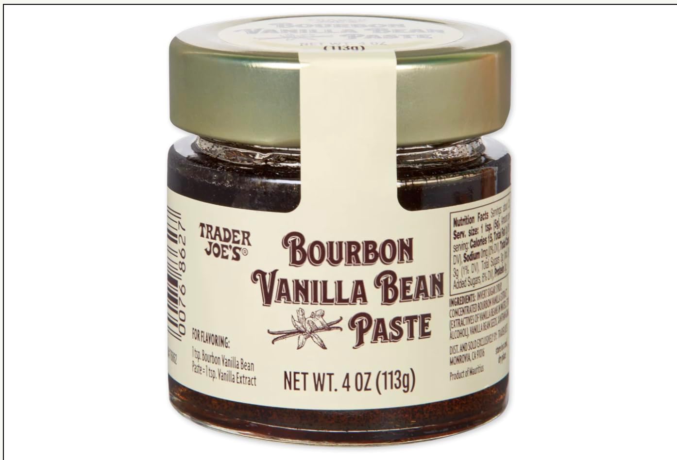 Trader Joes Bourbon Vanilla Bean Paste, 4oz