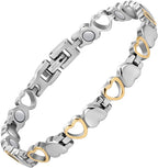 Jecanori Ultra Strength Magnetic Bracelet for Women, Women's Effective Titanium Steel Magnetic Bracelet with 3500 Gauss Magnets, Jewelry Gift with Sizing Tool