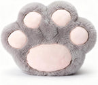 Rubber Hot Water Bottles Pain Relief with Cute Faux Fur Cover Gray Paw01