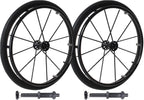 Replacement Wheelchair Wheels 2 Pcs Wheelchair Rear Wheels 24×1(25-540) Aluminum Alloy Wheels 1/2" (12.7 Mm) Bearing with Mounting Axle, Pneumatic Wheel, for Manual Wheelchair(Black)