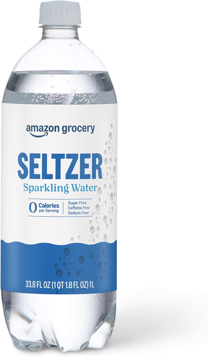 Amazon Grocery, Seltzer Sparkling Water, 33.8 Fl Oz