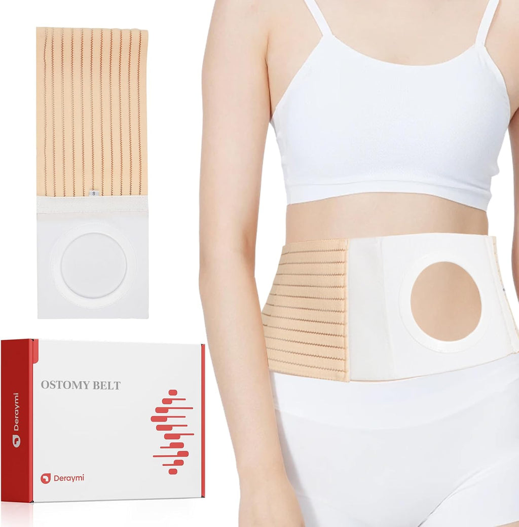 DERAYMI Colostomy Ostomy Belt, Stoma Hernia Support Belts for Men Women Abdominal Post Operative Care -Helping Fix Stoma Bag in Place Size (XL)