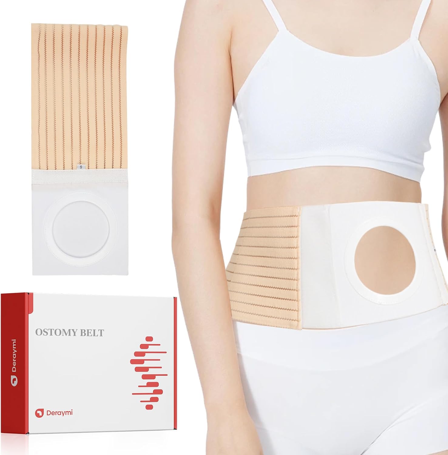 DERAYMI Colostomy Ostomy Belt, Stoma Hernia Support Belts for Men Women Abdominal Post Operative Care -Helping Fix Stoma Bag in Place Size (XL)