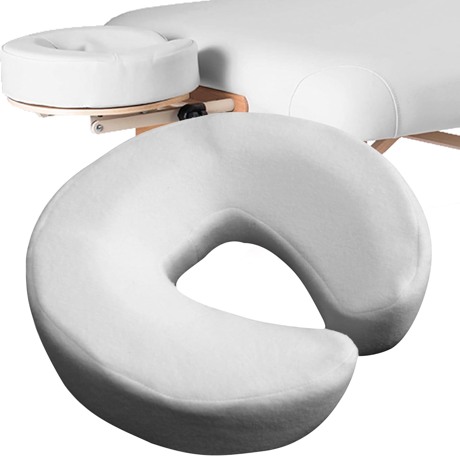 NRG Memory Foam Massage Table Face Cradle Pad with Ultra-Soft Fleece Cover - Head Rest Cushion Pillow Pad Eliminates Pressure Points for Instant Relief - Temperature and Pressure Sensitive Foam