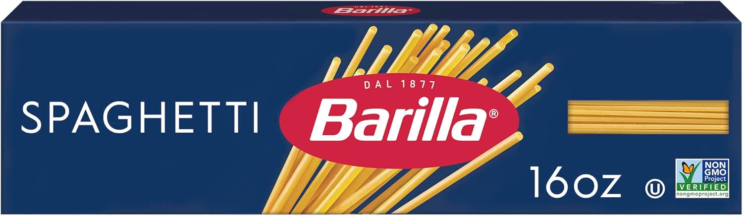 Barilla Spaghetti Pasta, 16 oz. Box - Non-GMO, Made with Durum Wheat Semolina - Kosher Certified