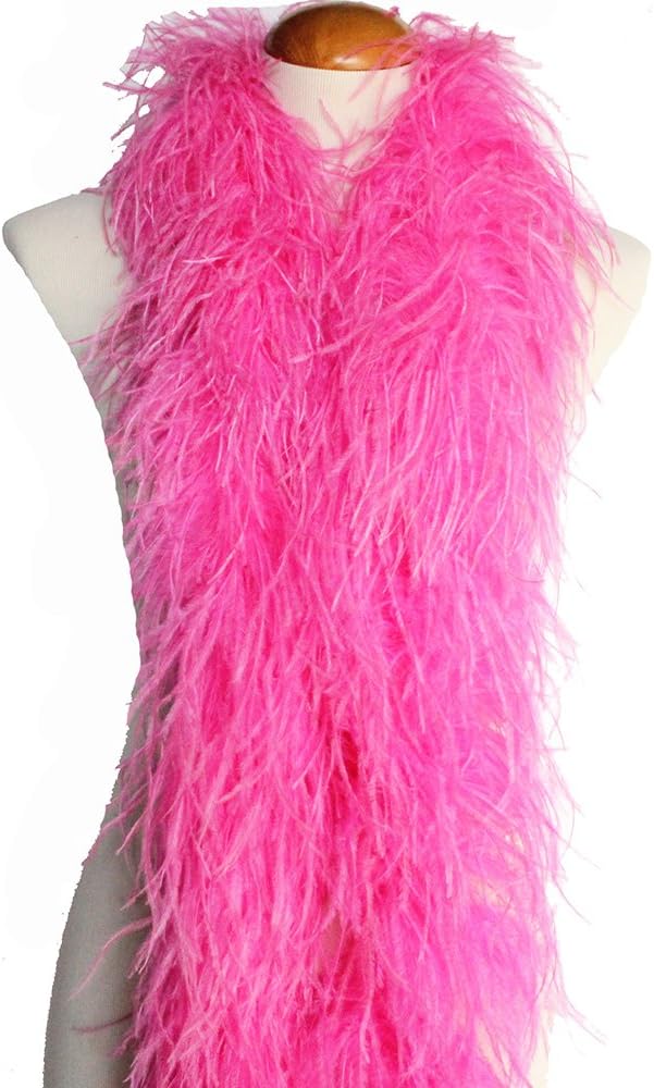 4ply Ostrich Feather Boas, Over 20 Colors to Pick Up (Hot Pink)