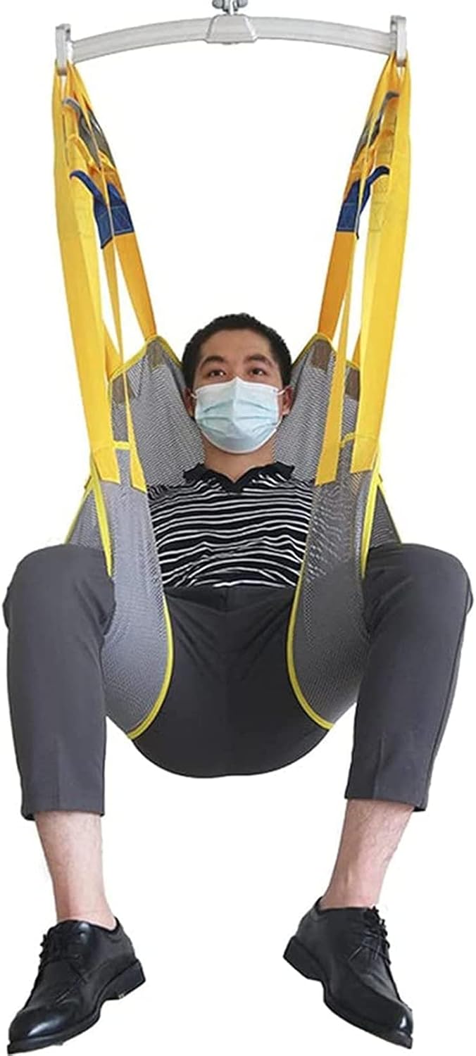 Sling for Hoist, Leg Lifter Reusable Full Body Sling Divided Leg Sling with Head Support, Patient Elderly Sitting Transfer Belt Lift Sling Shifting Machine for Elderly Bariatric 20