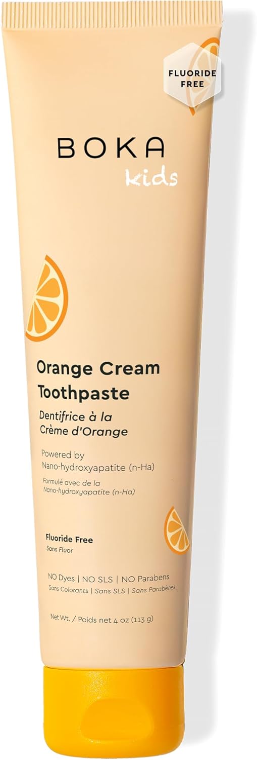 Boka Fluoride Free Toothpaste Nano Hydroxyapatite Toothpaste - Orange Cream Flavor, 4 oz 1Pk US Manufactured