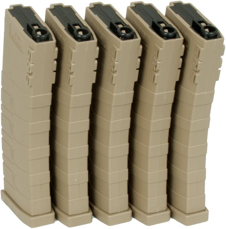 G&G GR16 120-ROUND MID-Cap 6mm Airsoft AEG Magazine (Tan, 5pk)