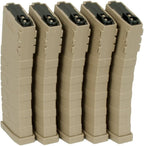 G&G GR16 120-ROUND MID-Cap 6mm Airsoft AEG Magazine (Tan, 5pk)