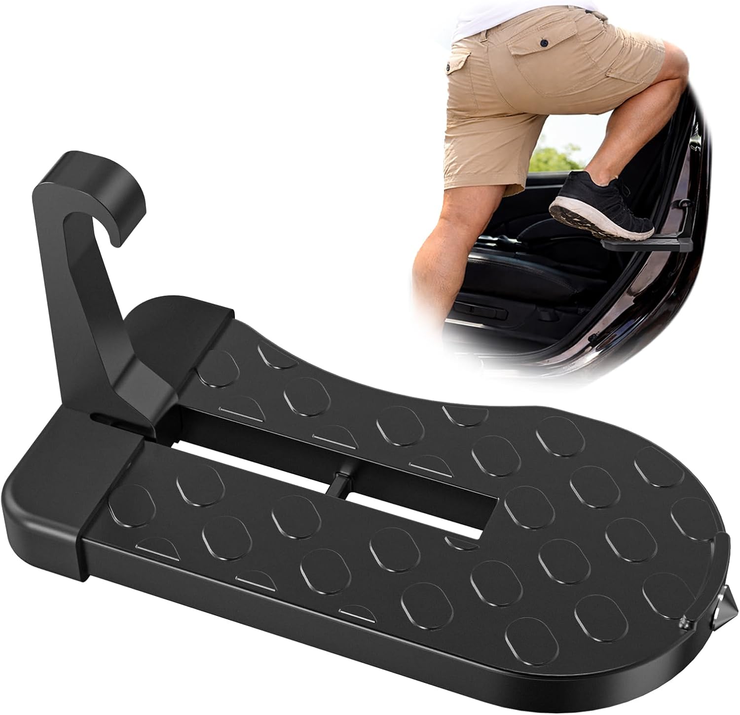 Car Door Step,Foldable Premium Aluminum Roof Step, 400 lbs Capacity, for Easy Roof Accessing, Suitable for Most Sedans, Sports Cars, Pickups, SUVs, RVs, Off-Road Vehicles, and Other Models