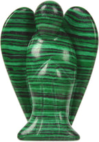 Justinstones Carved Synthetic Malachite Gemstone Peace Angel Pocket Guardian Angel Healing Statue 2 inch
