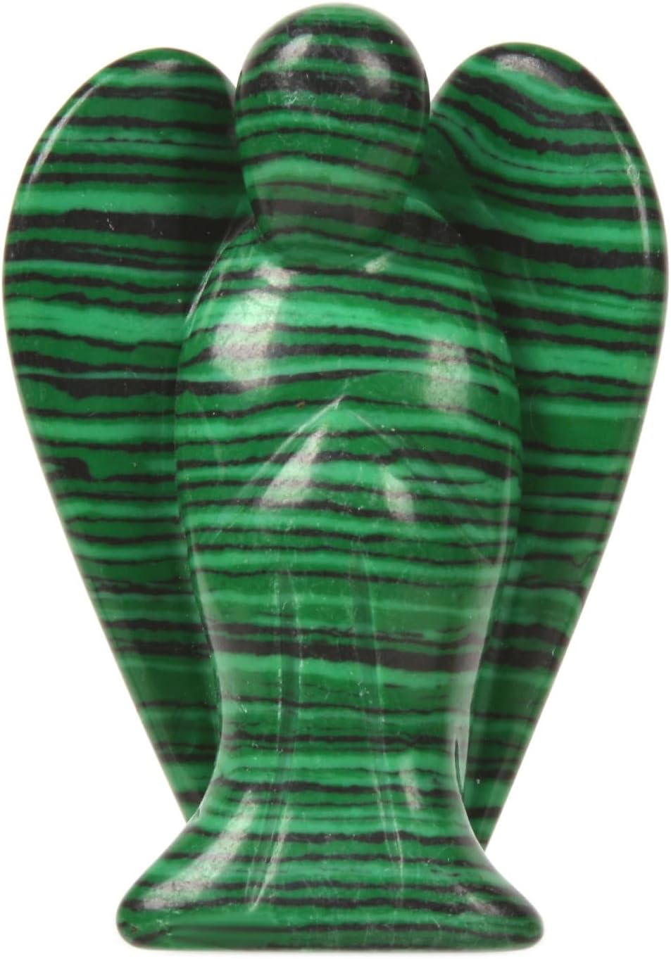 Justinstones Carved Synthetic Malachite Gemstone Peace Angel Pocket Guardian Angel Healing Statue 2 inch