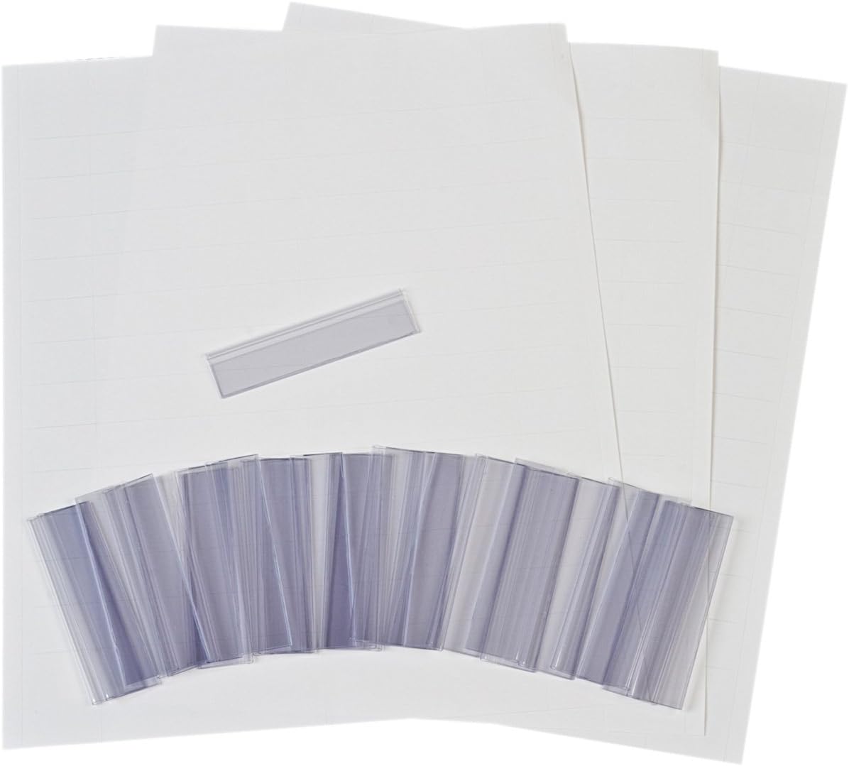 Akro-Mils 29300 Clear Protective Plastic Label Holder and Labels for 4-Inch Tall Shelf Bins, (25-Pack)