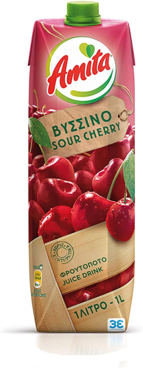 Amita Sour Cherry Juice Drink 1L (2pack) from Greece By: Egourmet