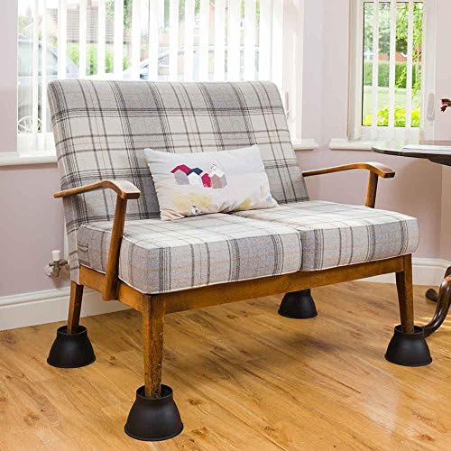 NRS Healthcare P11709 Elephant Foot Furniture Risers Set of 4 9 cm Height Black