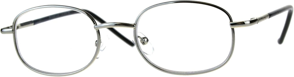 Mens Classic Metal Rim Rectangular Bifocal Reading Eye Glasses
