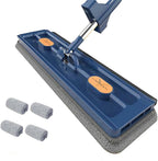 Streamline Mop - 2024 New Upgrade Style Large Flat Mop, Large Flat Mop for Wet and Dry, 360 Rotating Dust Mop Hand-Wash Free, Large Flat Mop with Bucket, with Dewatering Scraper (D)