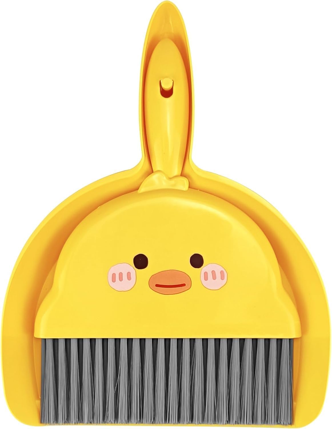 Portable Small Broom and Dustpan Set,1pc Dustpan and Brush Set with Durable Brush, Cute Mini Tool for Desktop Debris Keyboards & Pet Cages Guinea Pig Cage Space Cleaning (Chick)